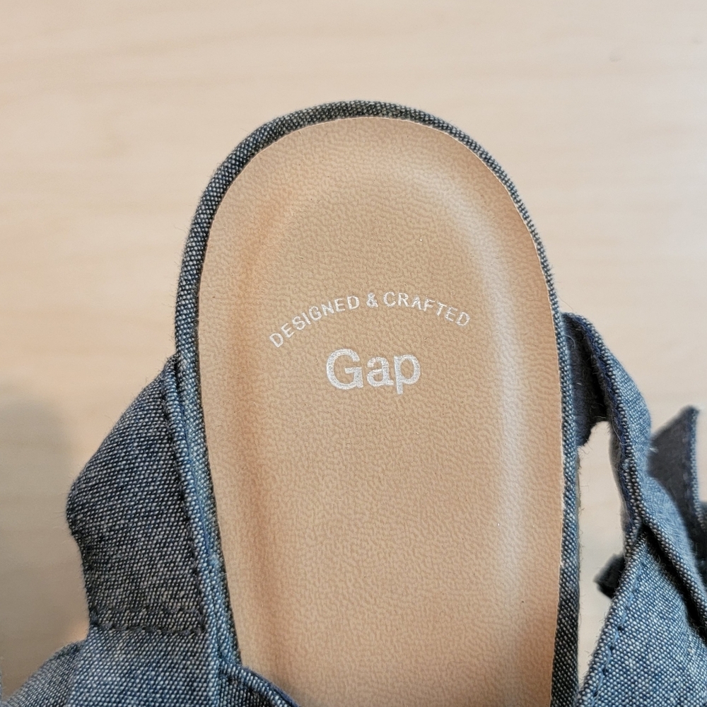 GAP Blue Denim Wedge Espadrille Sandals Size 9 - Picture 3 of 5